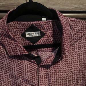 **4 for $15!** Men's Burgundy Patterned Shirt